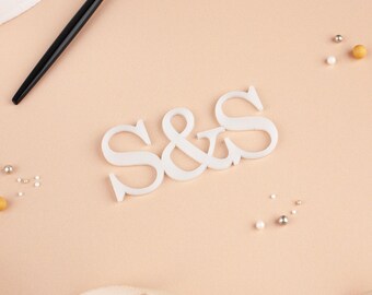 Personalised Wedding Initial Cake Charm, Wedding Cake Topper, Mr&Mrs Cake Topper, Mirror Acrylic