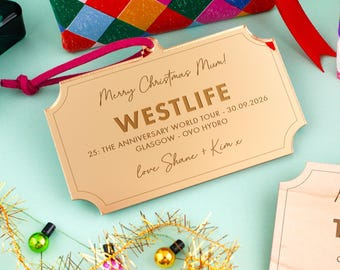 Personalised Concert Keepsake Surprise Gift Voucher Christmas Tree Decoration