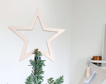 Christmas Tree Topper Star, Wooden Tree Topper, Scandi Christmas, Christmas Star, Engraved Christmas, Reusable Christmas Keepsake Ornament