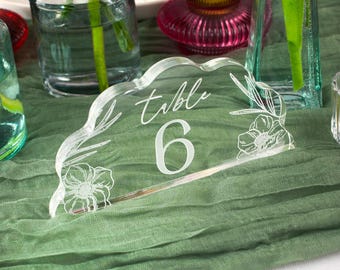 Wavy Wedding Table Number