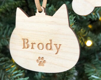 Personalised Cat Christmas Bauble Decoration, Cat Christmas, Kitty Tree Decoration, Christmas Ornament, Tree Ornament, Christmas Gift