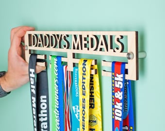 Personalised Running Medal Hanger, Father's Day Gift, Runner Gift, , Gift for Dad, Medal Holder, Medal Display, Swimmer Gift, Gift for Mum
