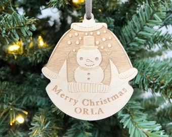 Personalised Snowman Christmas Jumper Ornament, Jumper Bauble, Tree Decoration, Christmas Ornament, Tree Ornament, Family Christmas Gift