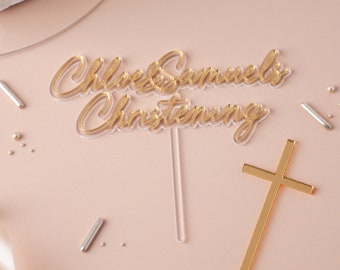 Personalised Christening or Baptism "Floating Effect" Cake Topper