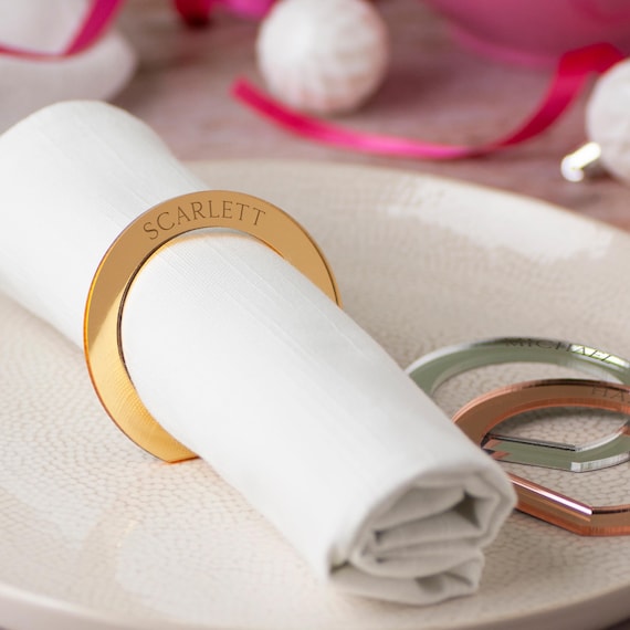 Custom Acrylic Personalized Paper Napkin Rings Personalised Custom