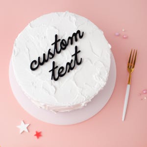 Custom Text Cake Charm, Acrylic Cake Topper, Cake Decoration, Cake Name, Mirror Acrylic, Party Decor, Birthday Cake, 8 Fonts to Choose