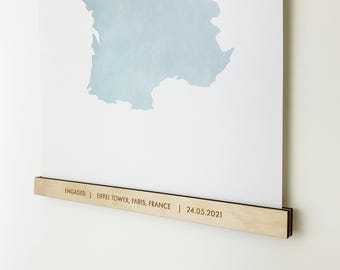 A1 A2 A3 A4 8x10 Engraved Poster Hanger, Print Hanger, Poster Frame, Magnetic Print Frame, Wood Poster Hanger, Wooden Magnetic Poster Hanger