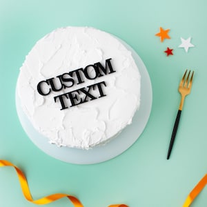 Custom Uppercase Text Cake Charm, Acrylic Cake Topper, Cake Decoration, Cake Topper Name, Party Decor, Birthday Cake Decor