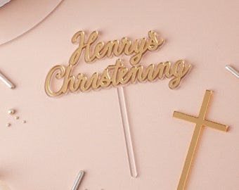 Personalised Christening or Baptism "Floating Effect" Cake Topper