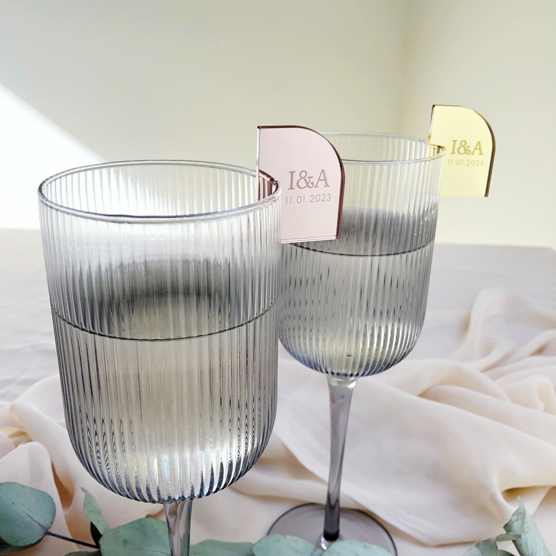 Personalised Wedding Name Tag for Glass, Wedding Favours, Drink Charm