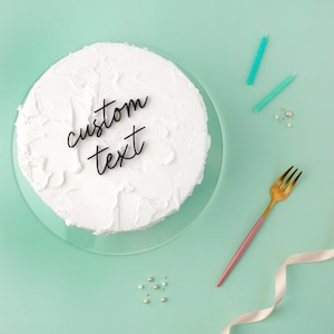 Custom Text Cake Charm, Acrylic Cake Topper, Cake Decoration, Cake Topper Name, Mirror Acrylic, Party Decor, Birthday Cake Decor