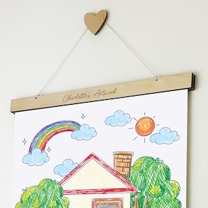 Personalised Children&#39;s Artwork Poster Hanger, A1 A2 A3 A4 8x10 Print Hanger, Magnetic Print and Poster Frame, Poster Hanger, Kids Drawings