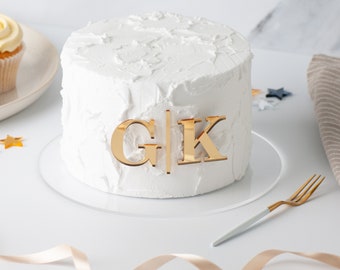 Personalised Initials Wedding or Engagement Cake Charm Set