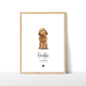 Personalised Cockapoo Print, Dog Lover Gift, Dog Decor, Pet Portrait, Dog Print Wall Decor