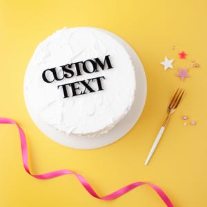 Custom Uppercase Text Cake Charm, Acrylic Cake Topper, Cake Decoration, Cake Topper Name, Party Decor, Birthday Cake Decor