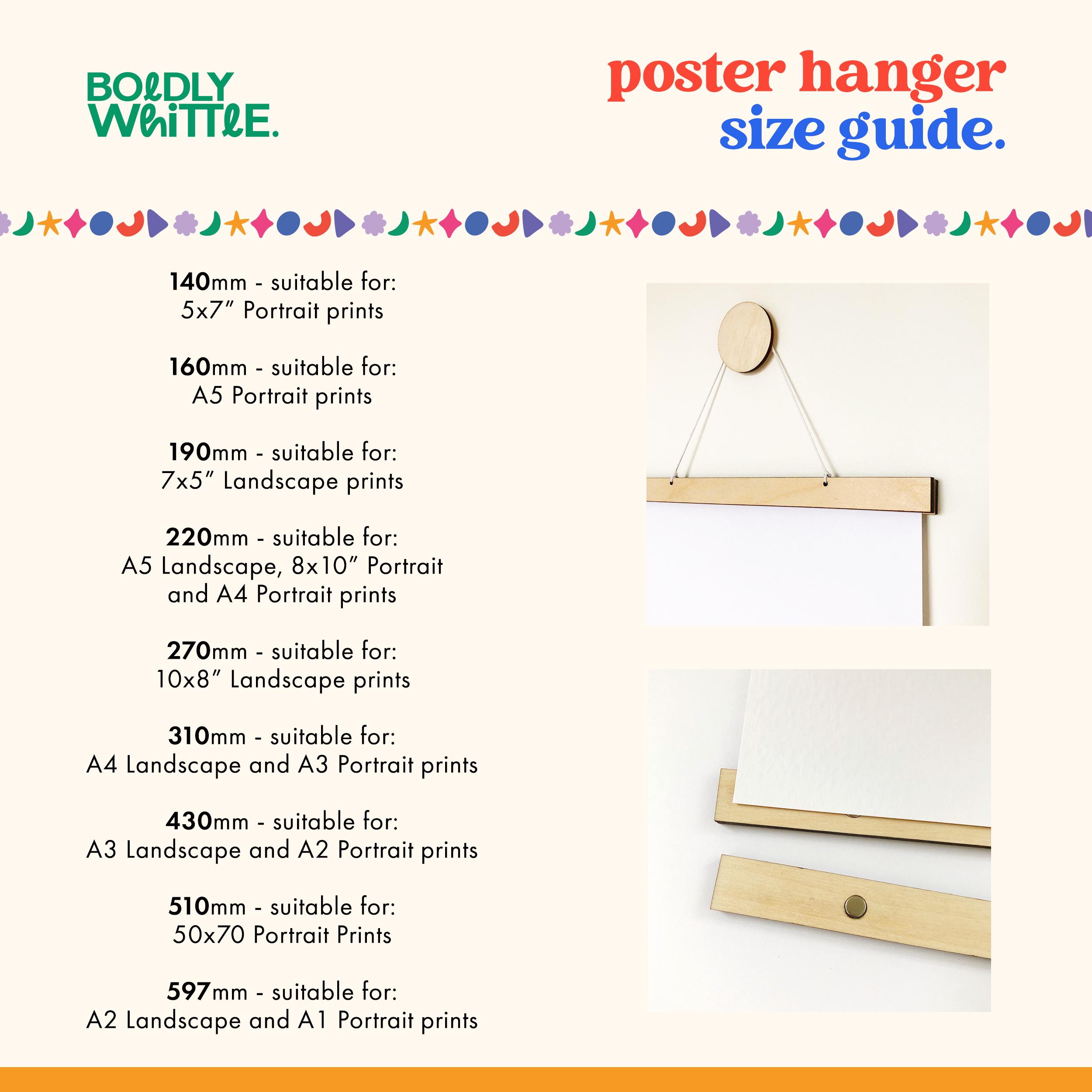 A1 A2 A3 A4 A5 Slimline Poster Hanger, 8x10 5x7 Print Hanger, Magnetic ...