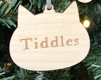 Personalised Cat Christmas Bauble Decoration, Cat Christmas, Kitty Tree Decoration, Christmas Ornament, Tree Ornament, Christmas Gift