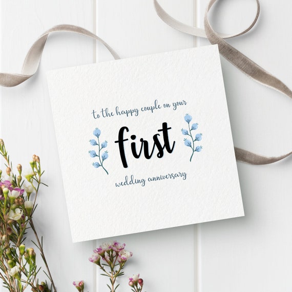 1st Wedding Anniversary Card New Mr Mrs Happy Couple Card Etsy