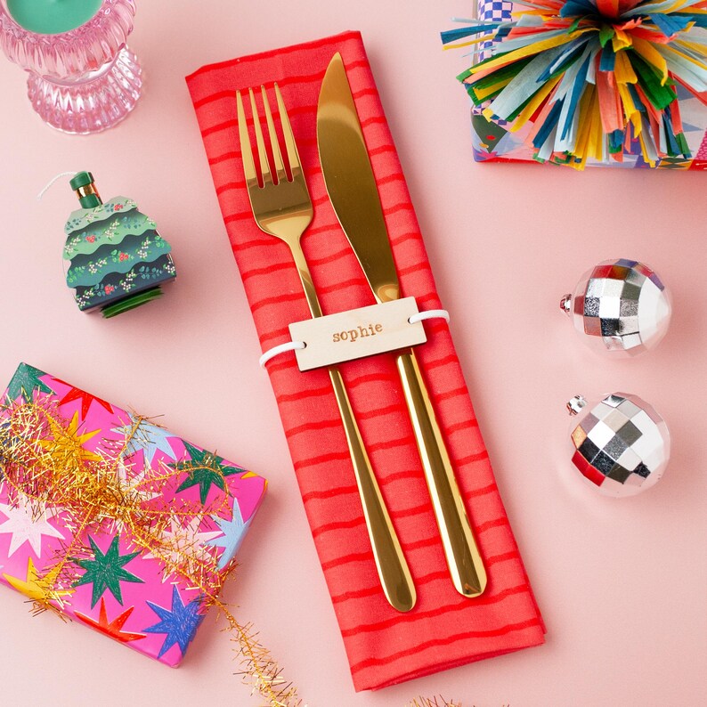 Personalised Name Place Setting, Wedding Table Setting, Napkin Ring