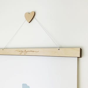 Engraved Poster Hanger, A1 A2 A3 A4 8x10 Print Hanger, Poster Frame, Magnetic Print Frame, WoodePoster Hanger, Wooden Magnetic Poster Hanger
