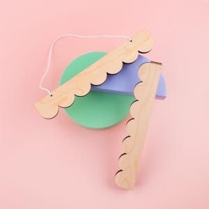 A1 A2 A3 A4 A5 Scallop Poster Hanger, Scallop Edge Print Hanger, Magnetic Poster Frame, Wood Poster Hanger Nursery Decor Nursery Print Frame