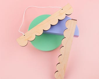 A1 A2 A3 A4 A5 Scallop Poster Hanger, Scallop Edge Print Hanger, Magnetic Poster Frame, Wood Poster Hanger Nursery Decor Nursery Print Frame