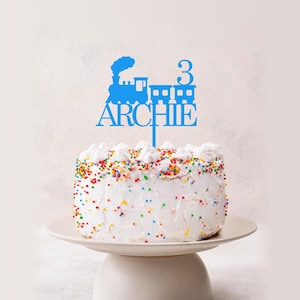 Décoration de gâteau acrylique train personnalisée, tous les noms, tout âge, 1er 2e 3e 4e 5e anniversaire, fête d'anniversaire de train, train Choo Choo