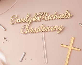 Personalised Christening or Baptism "Floating Effect" Cake Topper