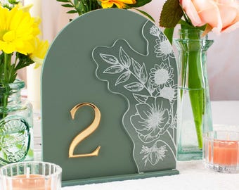 Floral Arch Wedding Table Numbers