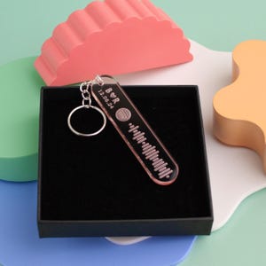 Heart Initials Spotify Fluorescent Edge Keyring, Anniversary Gift, Valentines Gift, Our Song Keychain, Scannable Music Keyring, Wedding Song