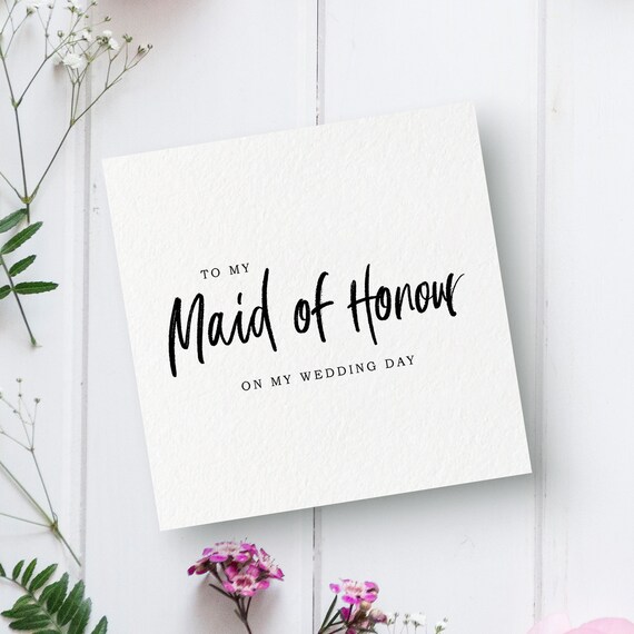 maid of honour thank you message