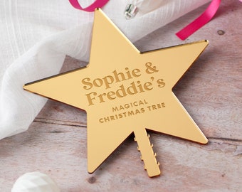 Christmas Tree Topper Star, Kids Engraved Tree Topper, Scandi Christmas, Christmas Star, Engraved Christmas, Christmas Keepsake Ornament