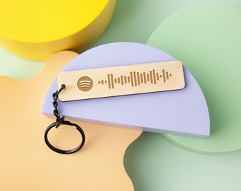Spotify Personalised Keyring, Gift for loved one, Anniversary Gift, Valentines Gift, Our Song Keychain, Engraved Keyring