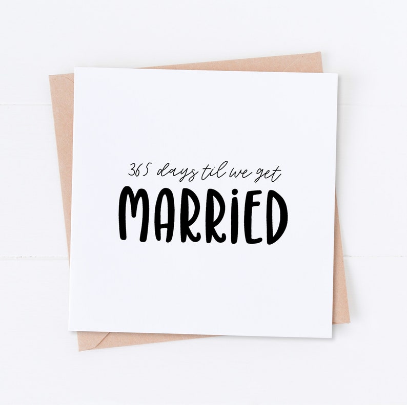 Wedding Countdown Wedding Card 365 Days To Go Anniversary Card 365 Days Til We Get Married Mr And Mrs Card 1 Year To The Wedding Greeting Cards Paper Party Supplies Jewellerymilad Com