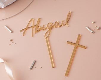 Personalised Christening or Baptism Cake Topper