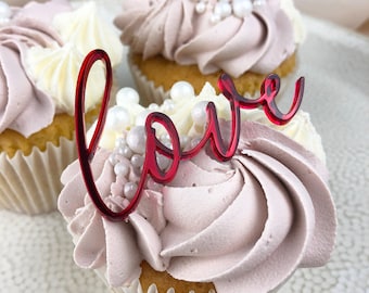 Bundle of Love Cake Charms, Cupcake Topper, Acrylic Cake Topper, Cake Decoration, Cake Topper Name, Mirror Acrylic, Party Decor