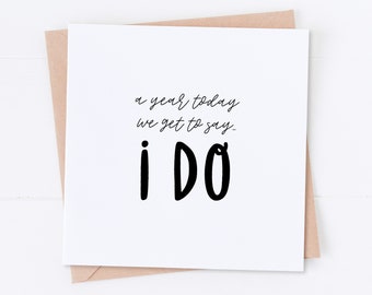 1 Year To Go Until You Are Married Card Cute Wedding Card Etsy