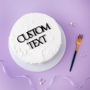 Custom Text Elegant Uppercase Cake Charm, Acrylic Cake Topper, Cake Decoration, Cake Topper Name, Party Decor, Birthday Cake Decor