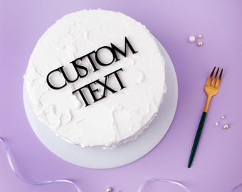 Custom Text Elegant Uppercase Cake Charm, Acrylic Cake Topper, Cake Decoration, Cake Topper Name, Party Decor, Birthday Cake Decor