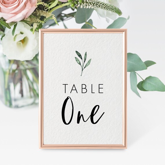 Greenery Wedding Table Numbers For Botanical Wedding Wedding Etsy