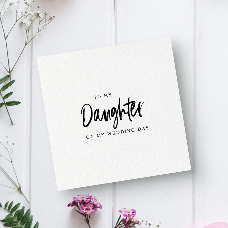 To My Daughter Wedding Card On the day card Daughter On My Wedding Day Daughter card Wedding Thank You