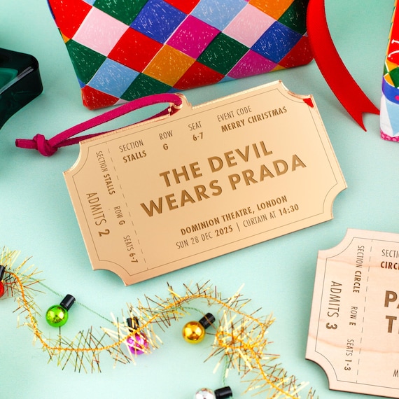 Personalised Musical Show Ticket Gift Voucher Christmas Decoration