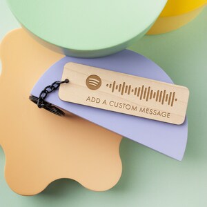 Spotify Custom Message Keyring, Gift for Him, Anniversary Gift, Gift for Her, Valentines Gift, Our Song Keychain, Engraved Keyring