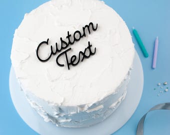 Personalised Modern Cursive Cake Charm, Acrylic Cake Topper, Custom Name Cake Decoration, Birthday Cake Charm