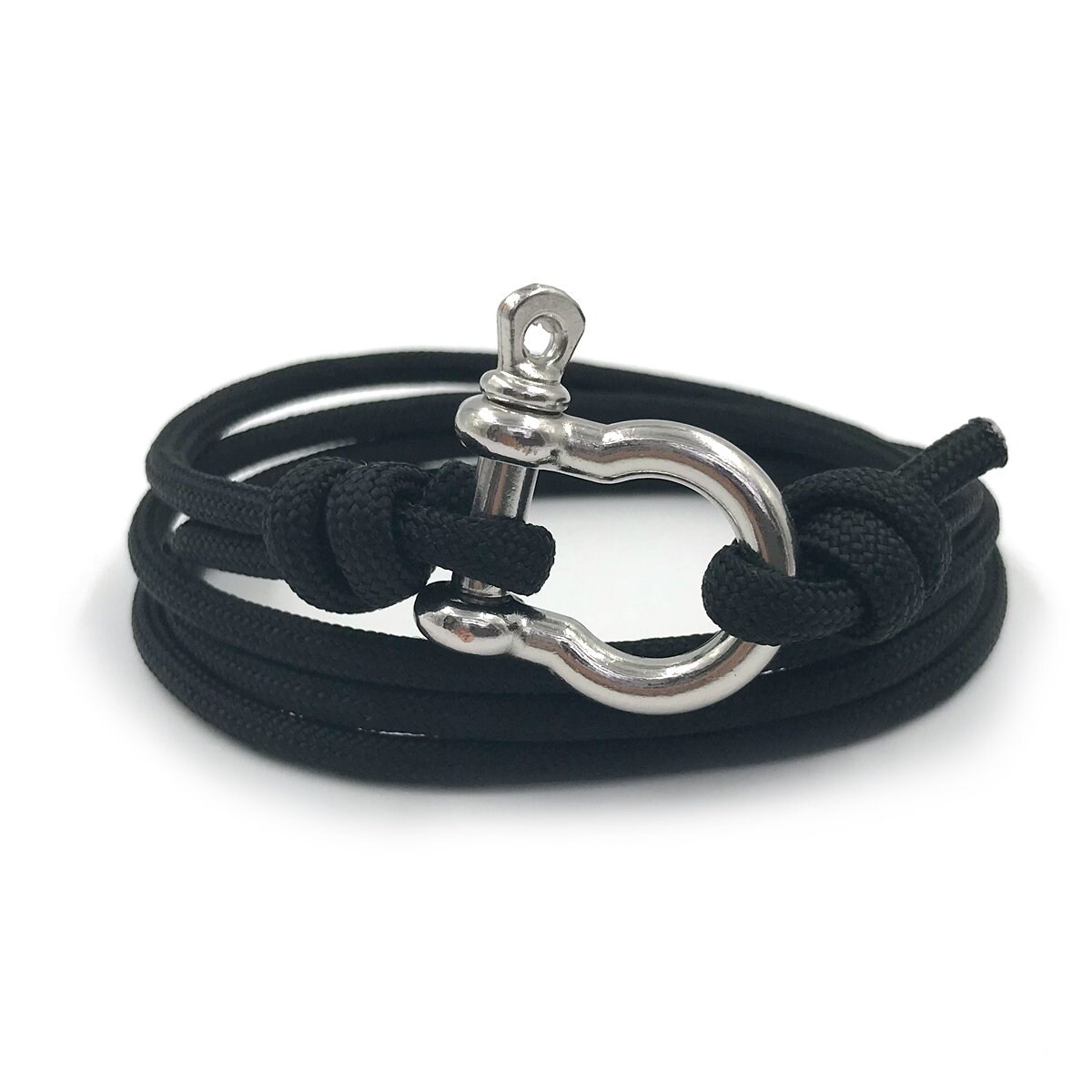 Black Shackle Rope Bracelet Sailing bracelet Mens Rope Etsy
