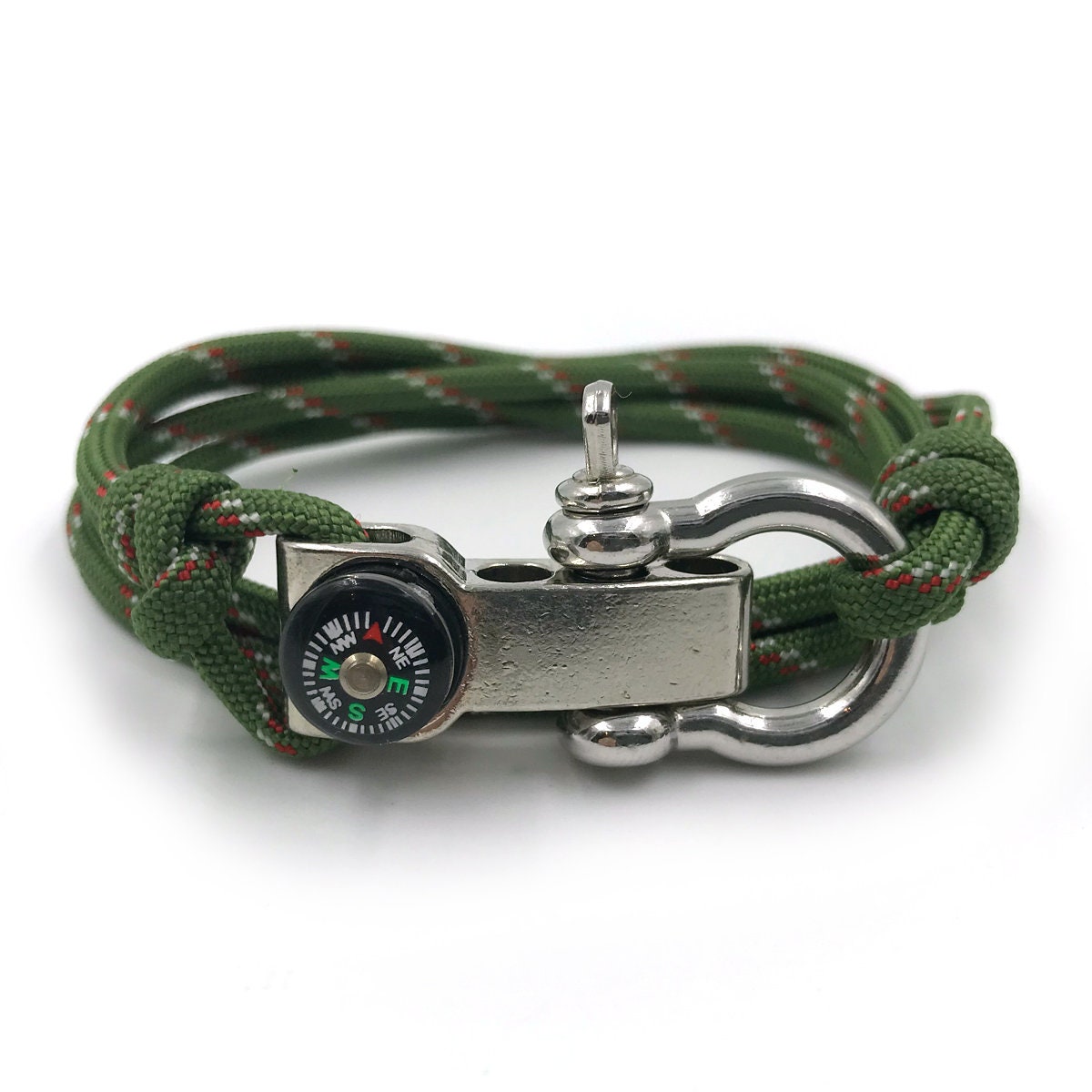 Boy Scout Compass Shackle Rope Bracelet Outdoors Bracelet Etsy UK