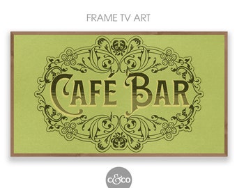Frame TV Art Kitchen Cafe Bar Sign: Vintage French Parisian Style (Digital Download)