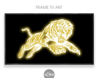 Neon Tiger Samsung Frame TV Art: Retro Style (Digital Download)