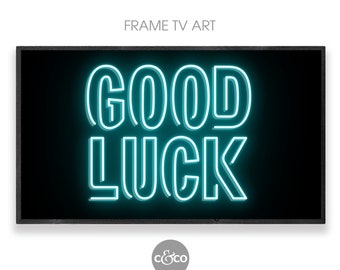 Good Luck Neon Sign: Samsung Frame TV Art (Digital Download)