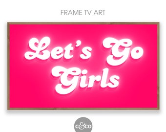 Bachelorette Party Frame TV Art: Pink Retro Sign (Digital Download)